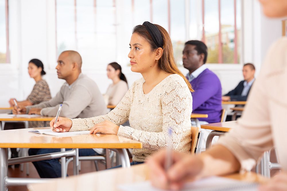 Woman taking a class